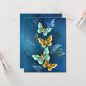 Goldene Schmetterlinge Karte (Vorderseite/Rückseite Beispiel)