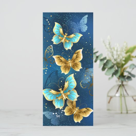 Goldene Schmetterlinge Karte (Stehend Vorderseite)