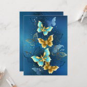 Goldene Schmetterlinge Karte (Vorderseite/Rückseite Beispiel)