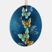 Goldene Schmetterlinge Keramik Ornament (Rechts)