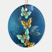 Goldene Schmetterlinge Keramik Ornament (Links)