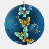 Goldene Schmetterlinge Keramik Ornament (Hinten)