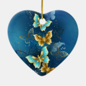 Goldene Schmetterlinge Keramik Ornament (Hinten)