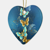 Goldene Schmetterlinge Keramik Ornament (Links)