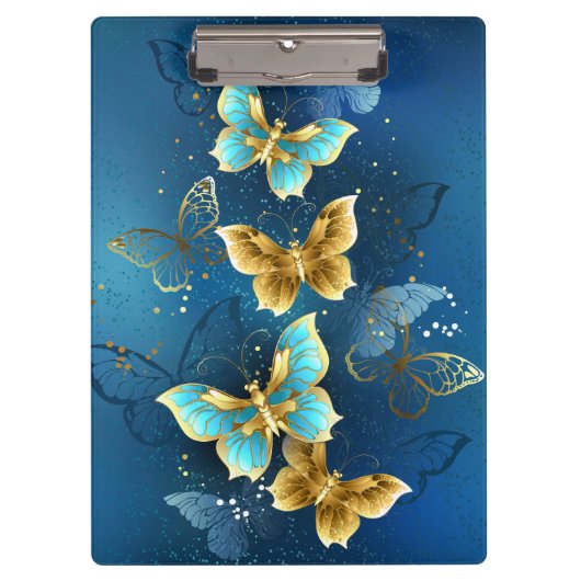 Goldene Schmetterlinge Klemmbrett (Vorderseite)