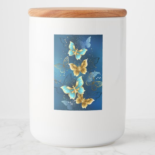 Goldene Schmetterlinge Lebensmitteletikett (Vorderseite)