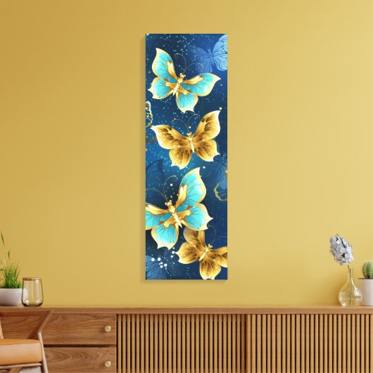 Goldene Schmetterlinge Leinwanddruck (Insitu (Wohnzimmer))