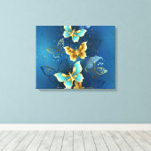 Goldene Schmetterlinge Leinwanddruck (Insitu (Holzboden))