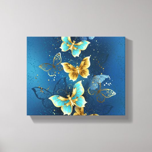 Goldene Schmetterlinge Leinwanddruck (Vorderseite)
