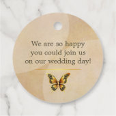 Goldene Schmetterlinge Liebesmarken Geschenkanhänger (Rückseite)