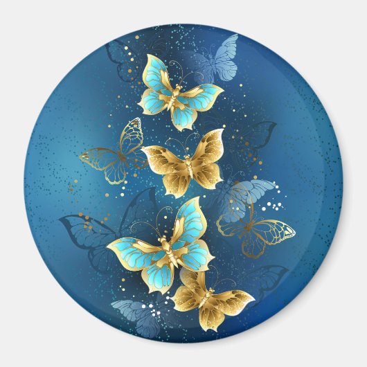 Goldene Schmetterlinge Magnet (Vorne)
