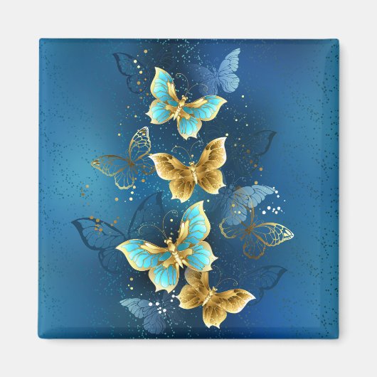 Goldene Schmetterlinge Magnet (Vorne)