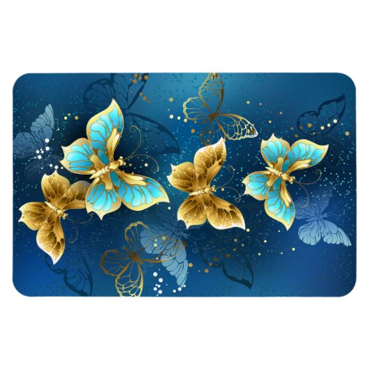 Goldene Schmetterlinge Magnet (Horizontal)