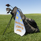 Goldene Schmetterlinge mit Text Golfhandtuch (Gras)