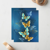 Goldene Schmetterlinge Mitteilungskarte (Vorderseite/Rückseite Beispiel)