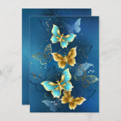 Goldene Schmetterlinge Mitteilungskarte (Vorne/Hinten)