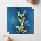 Goldene Schmetterlinge Mitteilungskarte (Vorderseite/Rückseite Beispiel)
