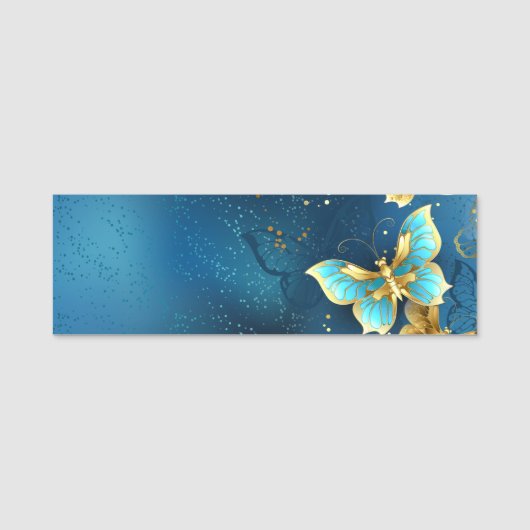 Goldene Schmetterlinge Namensschild (Vorderseite)