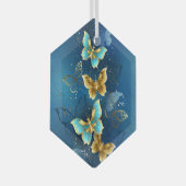 Goldene Schmetterlinge Ornament Aus Glas (Vorderseite Rechts)