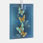 Goldene Schmetterlinge Ornament Aus Glas (Vorderseite Rechts)