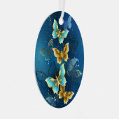 Goldene Schmetterlinge Ornament Aus Metall (Vorderseite Rechts)