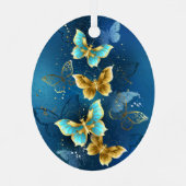 Goldene Schmetterlinge Ornament Aus Metall (Rückseite)