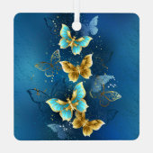 Goldene Schmetterlinge Ornament Aus Metall (Rückseite)