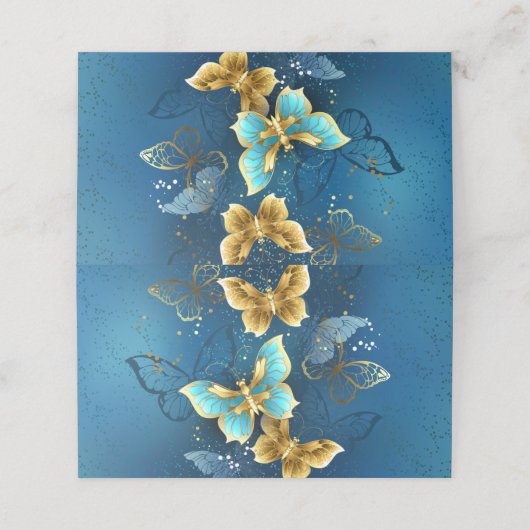 Goldene Schmetterlinge Platzkarte (Außenseite Aufgefaltet)