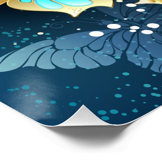 Goldene Schmetterlinge Poster (Ecke)