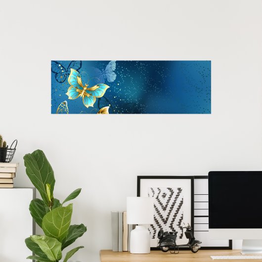 Goldene Schmetterlinge Poster (Heimbüro)