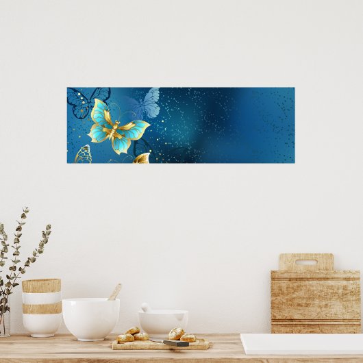 Goldene Schmetterlinge Poster (Küche)