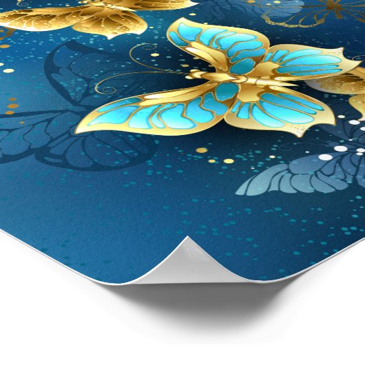 Goldene Schmetterlinge Poster (Ecke)