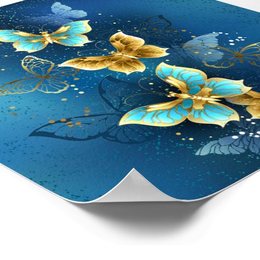 Goldene Schmetterlinge Poster (Ecke)