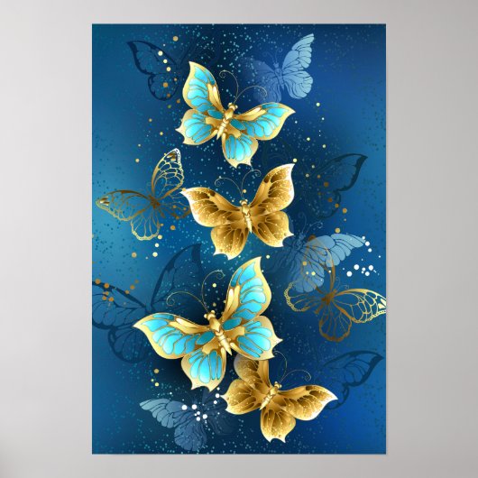 Goldene Schmetterlinge Poster (Vorne)