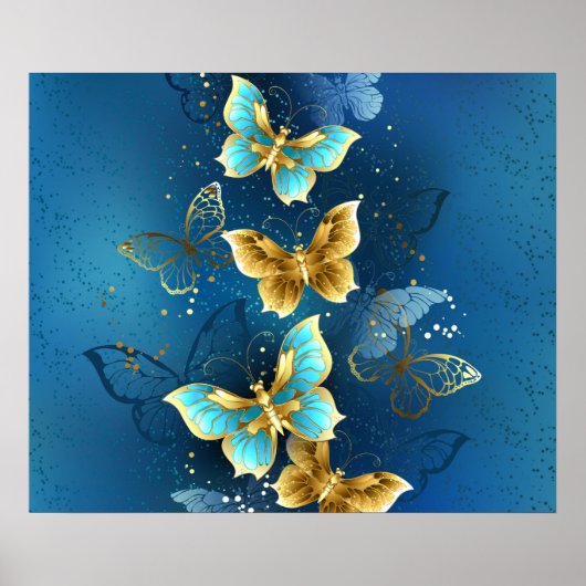 Goldene Schmetterlinge Poster (Vorne)