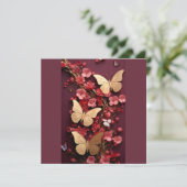 Goldene Schmetterlinge Postkarte (Stehend Vorderseite)