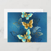 Goldene Schmetterlinge Postkarte (Vorne/Hinten)