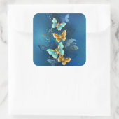 Goldene Schmetterlinge Quadratischer Aufkleber (Tasche)