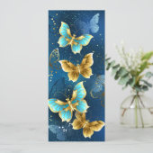 Goldene Schmetterlinge Save The Date (Stehend Vorderseite)