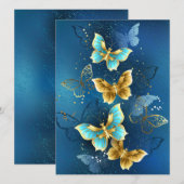 Goldene Schmetterlinge Save The Date (Vorne/Hinten)