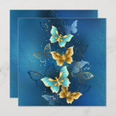 Goldene Schmetterlinge Save The Date (Vorne/Hinten)