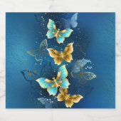 Goldene Schmetterlinge Schaumweinetikett (Einzelnes Label)