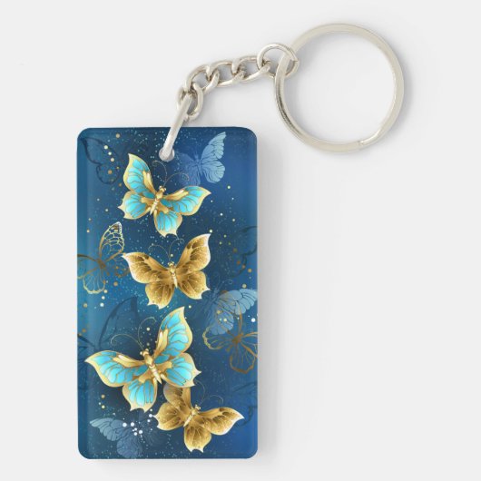 Goldene Schmetterlinge Schlüsselanhänger (Rückseite)