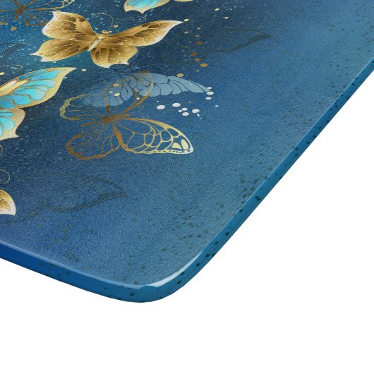 Goldene Schmetterlinge Schneidebrett (Ecke)