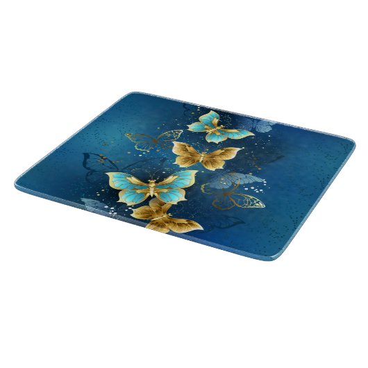 Goldene Schmetterlinge Schneidebrett (Ecke)
