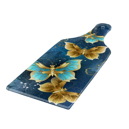 Goldene Schmetterlinge Schneidebrett (Ecke)