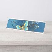 Goldene Schmetterlinge Schreibtischnamensplakette (Vorderseite )