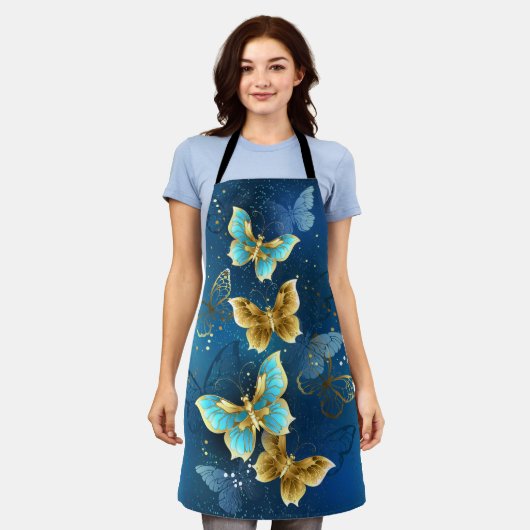 Goldene Schmetterlinge Schürze (Getragen)
