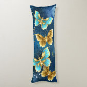 Goldene Schmetterlinge Seitenschläferkissen (Rückseite (Vertikal))