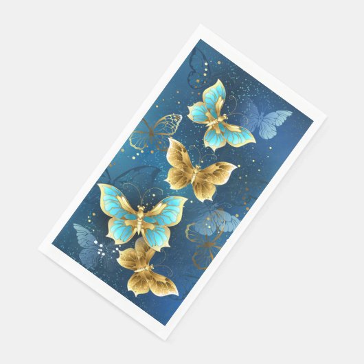 Goldene Schmetterlinge Serviette (Ecke)